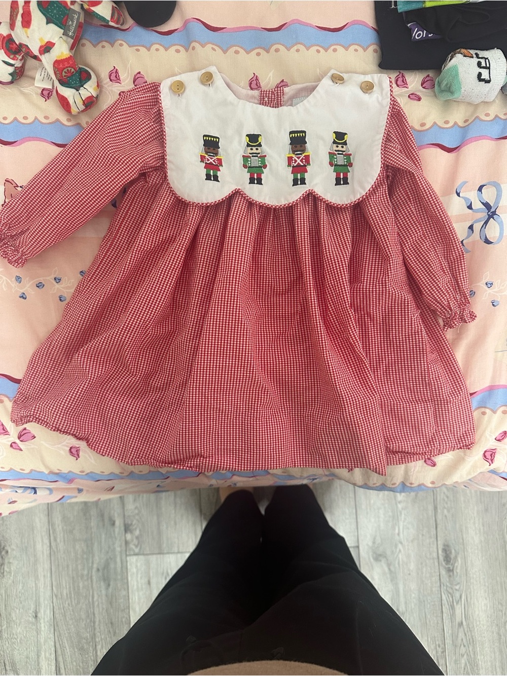 Busy Bee Smocks Gingham Nutcracker Dress - Size 3T